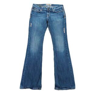 BKE Sabrina Jeans Women 33x32, Tag 29x33.5 Blue Denim Contrast Stitch Bootcut